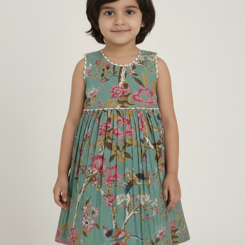 Sara Dress – Sage, Infant, Toddler & Tween, Cotton, Sleeveless, Bloomers Included