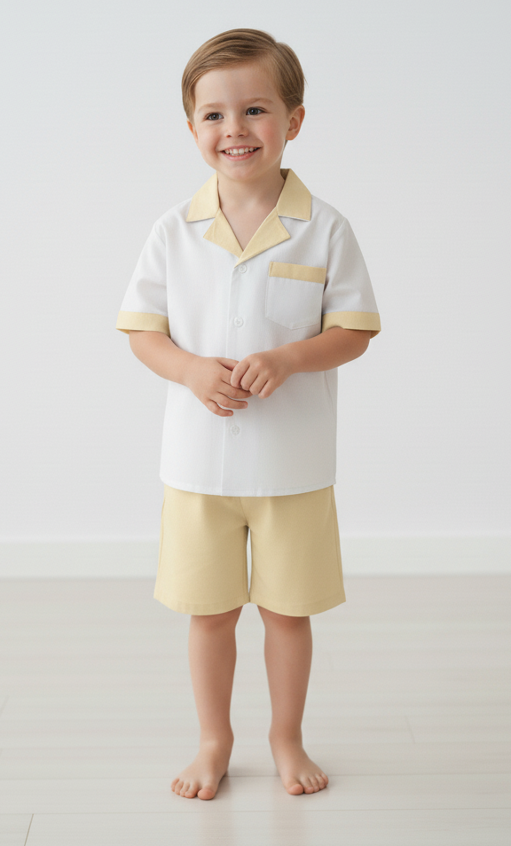 Easter Egg Hunt Shorts and Shirt Set : YELLOW : Infant : Toddler : Tween