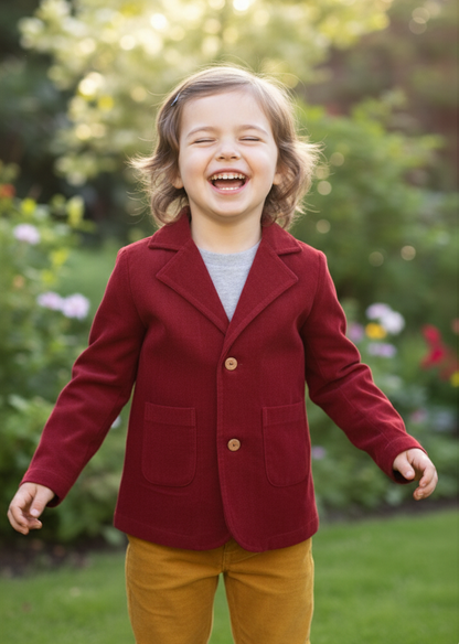Corduroy Blazer : MAROON: Toddler : Tween