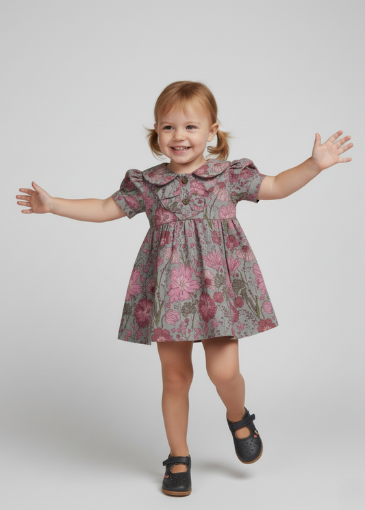 Gulabo Dress : CEMENT : Infant : Toddler : Tween