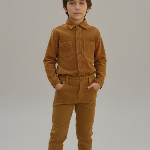 Mustard Corduroy Kids Pants – Infant, Toddler & Tween, 100% Cotton with Adjustable Waist