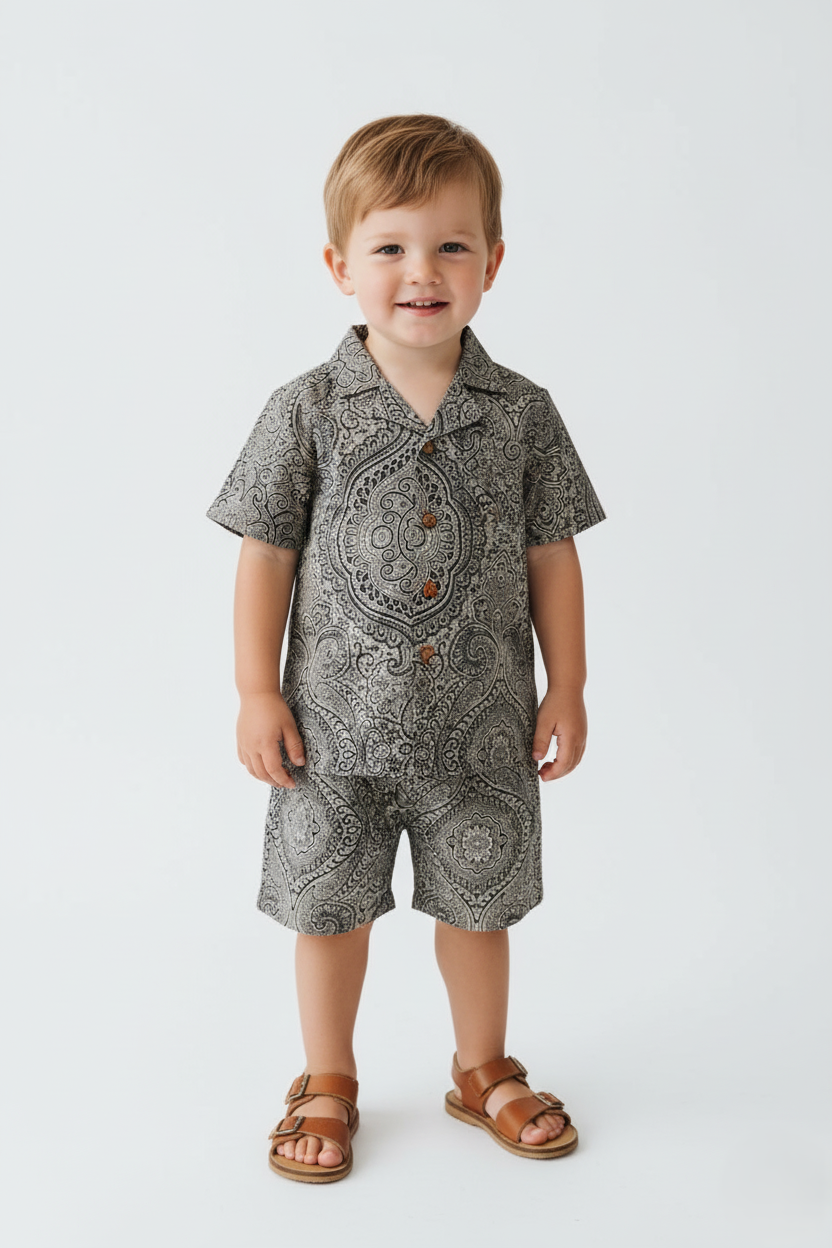 Samir Co-Ord Set Black — Cotton Boys Co-Ord | Infant to Tween 0-13 Years