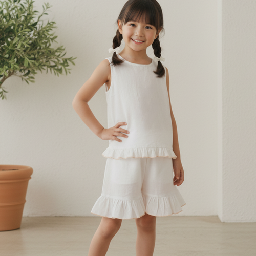 Top and Shorts Set  : PEACH : Infant : Toddler : Tween