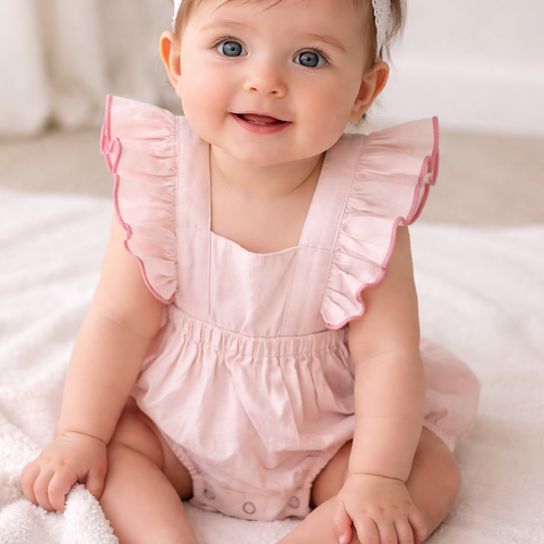 Racer Back Romper  : BABY PINK : Infant