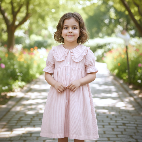Stripe Dress : SOFT PINK : Infant : Toddler : Tween
