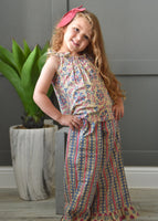 Abstract Pants & Floral Tie-Top 2 pc. Set Dress Yo Baby Wholesale 
