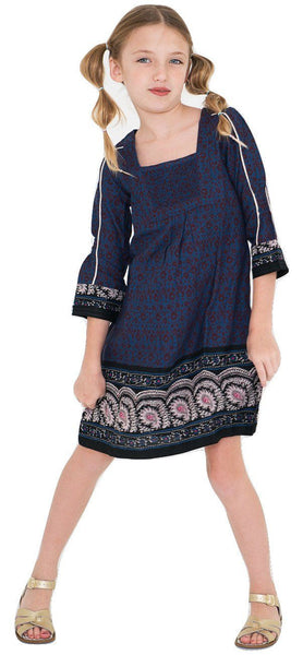 Abstract Shift Dress With Laced Sleeve Details Dress Yo Baby Wholesale 