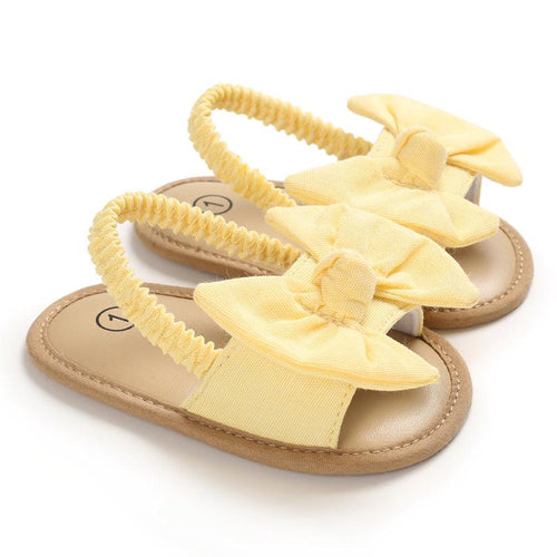 Pre-Walking Baby Girl Bow Sandals - Yellow
