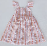 Baby Pink Lurex Solid Color Frill Dress Dress Yo Baby India 