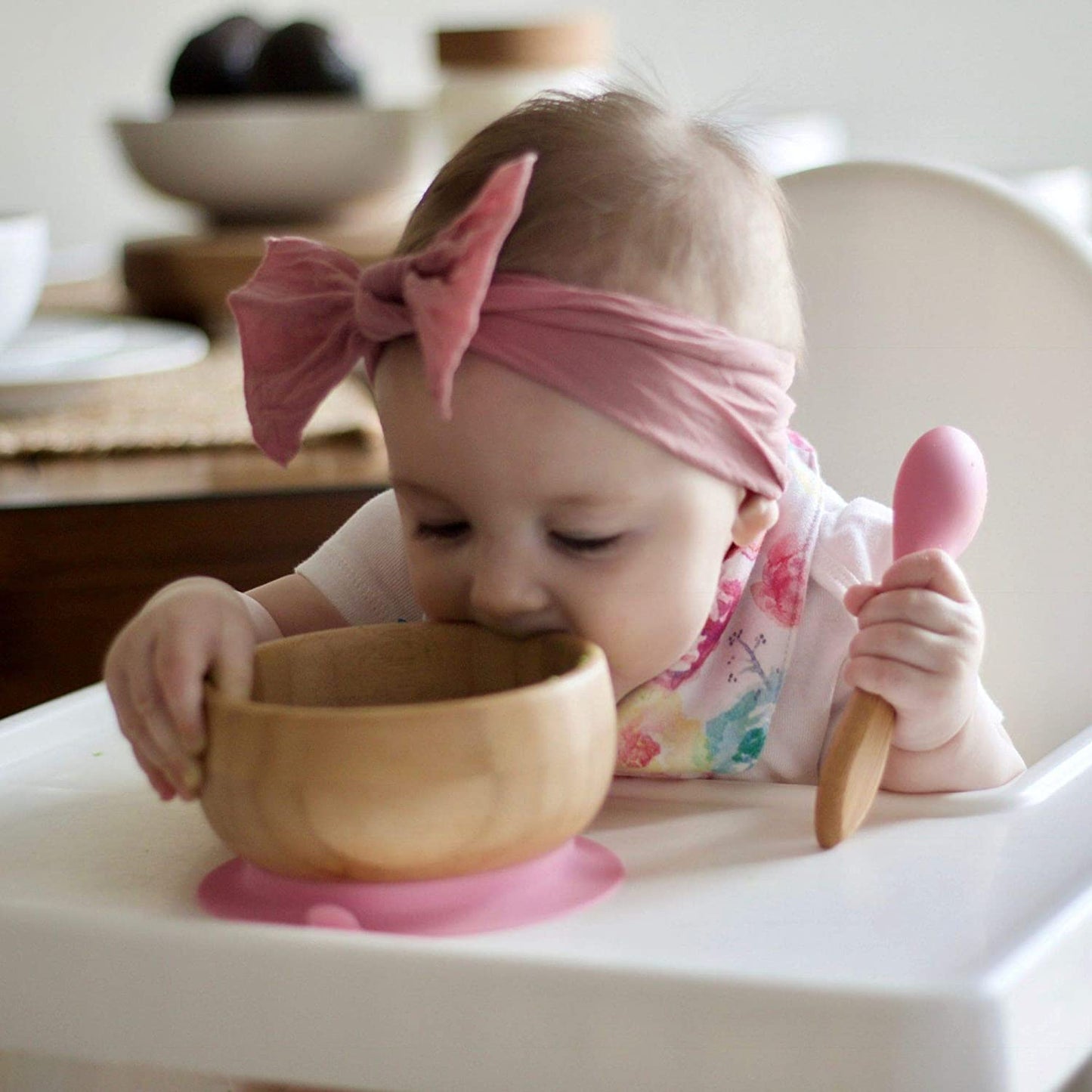 Bamboo Bowl & Spoon Set With Suction Yo Baby India 