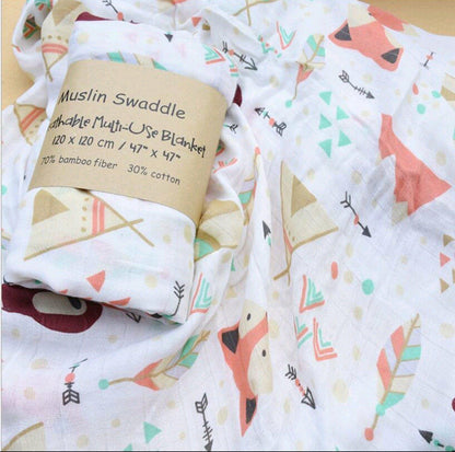 Bamboo Cotton Muslin Baby Swaddles Blanket Yo Baby Wholesale 