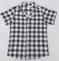 Black Checkered Print Half-Sleeves Boys Shirts Yo Baby India 
