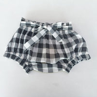 Black Checkered Printed Shorts-Style Diaper Cover With Belt Yo Baby India 