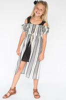 Black & White Off-shoulder Dress & Slip Set Shirt-Dress Yo Baby Wholesale 