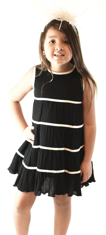 Black & White Tier Dress 2-pc. set Yo Baby Wholesale 