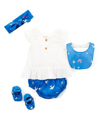 Blue Bird Print 5pc. Set Dress Yo Baby Wholesale 