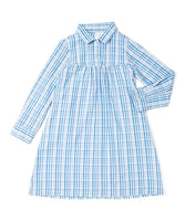 Blue Checks Shirt Dress Shirt-Dress Yo Baby Wholesale 