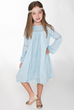 Blue Lace Detail Swing Dress Dress Yo Baby Wholesale 