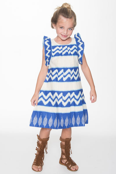 Blue Tribal Print Dress Dress Yo Baby Wholesale 