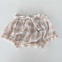 Blush Checkered Printed Shorts-Style Diaper Cover With Belt Yo Baby India 