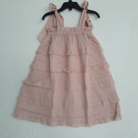 Blush-Color Bubble Gum Frill Dress Dress Yo Baby Wholesale 
