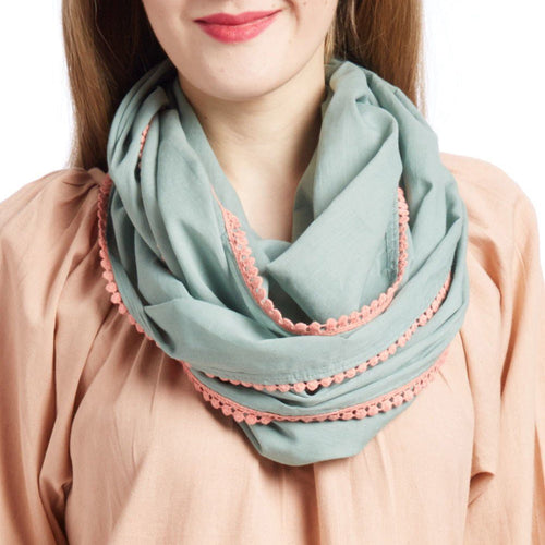 Blush Dress With Teal Infinity Scarf 2-pc. Set