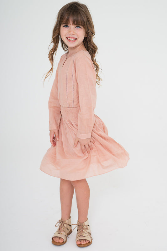 Blush Lace Detail Dress Dress Yo Baby Wholesale 