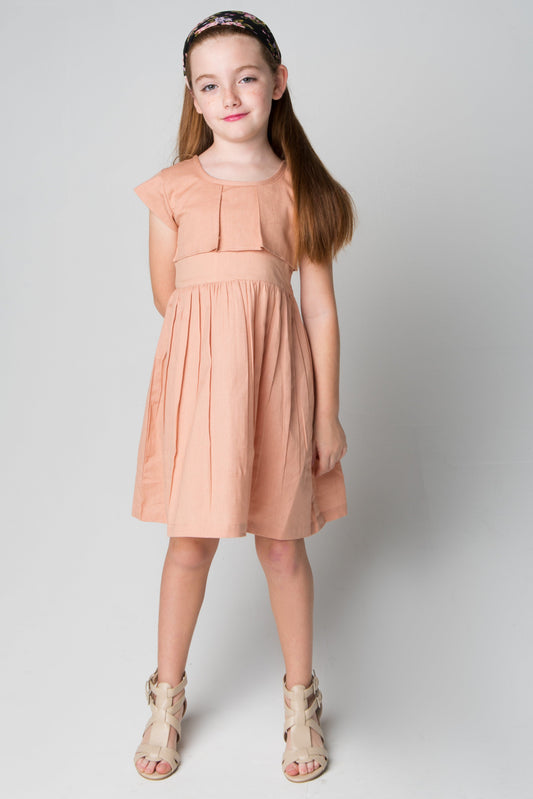 Blush Layered Dress With Belt Tie Dress Yo Baby Wholesale 