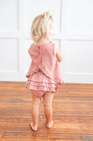 Blush Top With Ruffle Detail & Diaper Cover Set Top and bloomer 2-pc. set Yo Baby Wholesale 