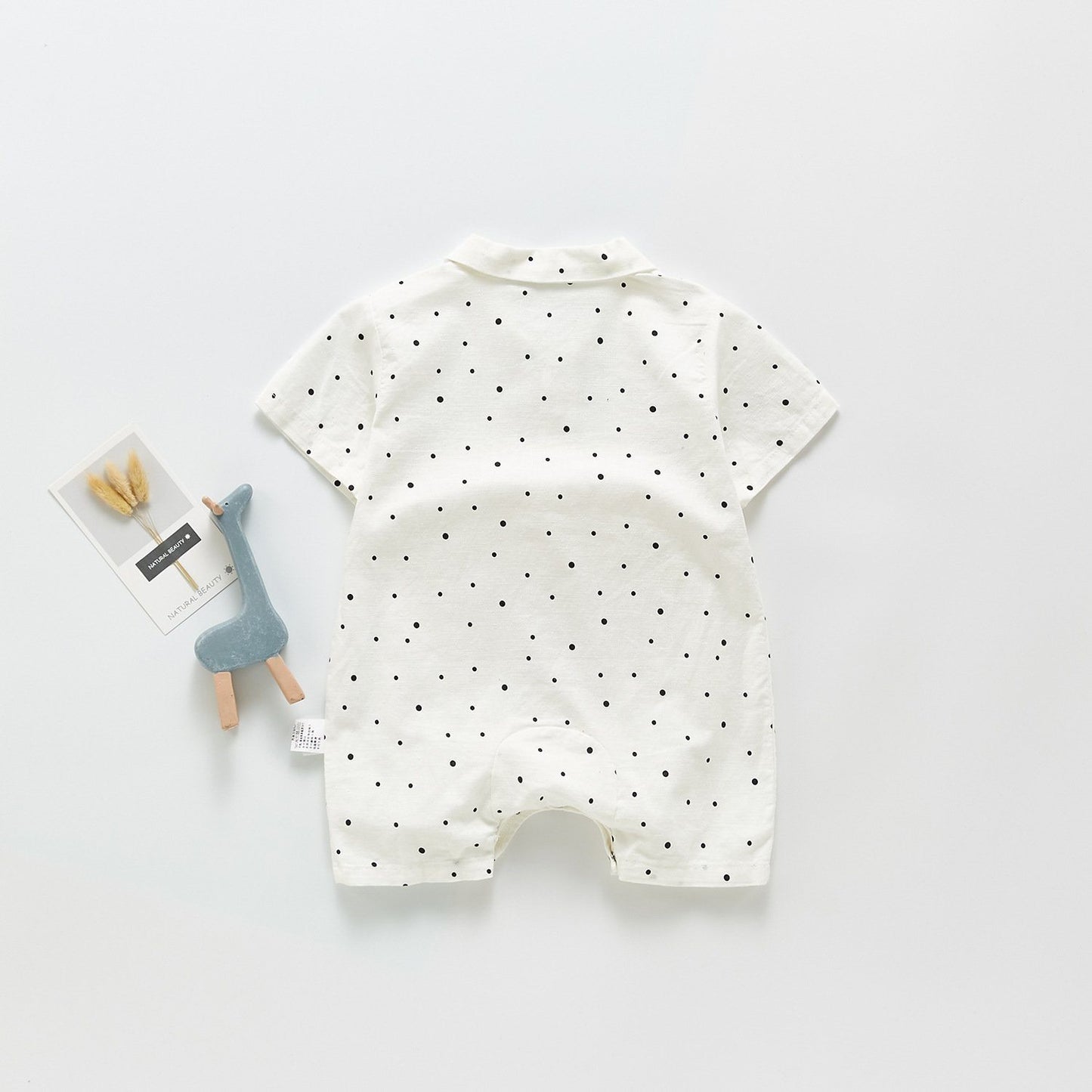 Bow-Tie White Polka Dot Shirt Romper - Boys Dress Yo Baby Wholesale 