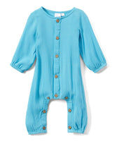 Boys Infant Full Sleeve Romper - Turquoise Romper Yo Baby Wholesale 