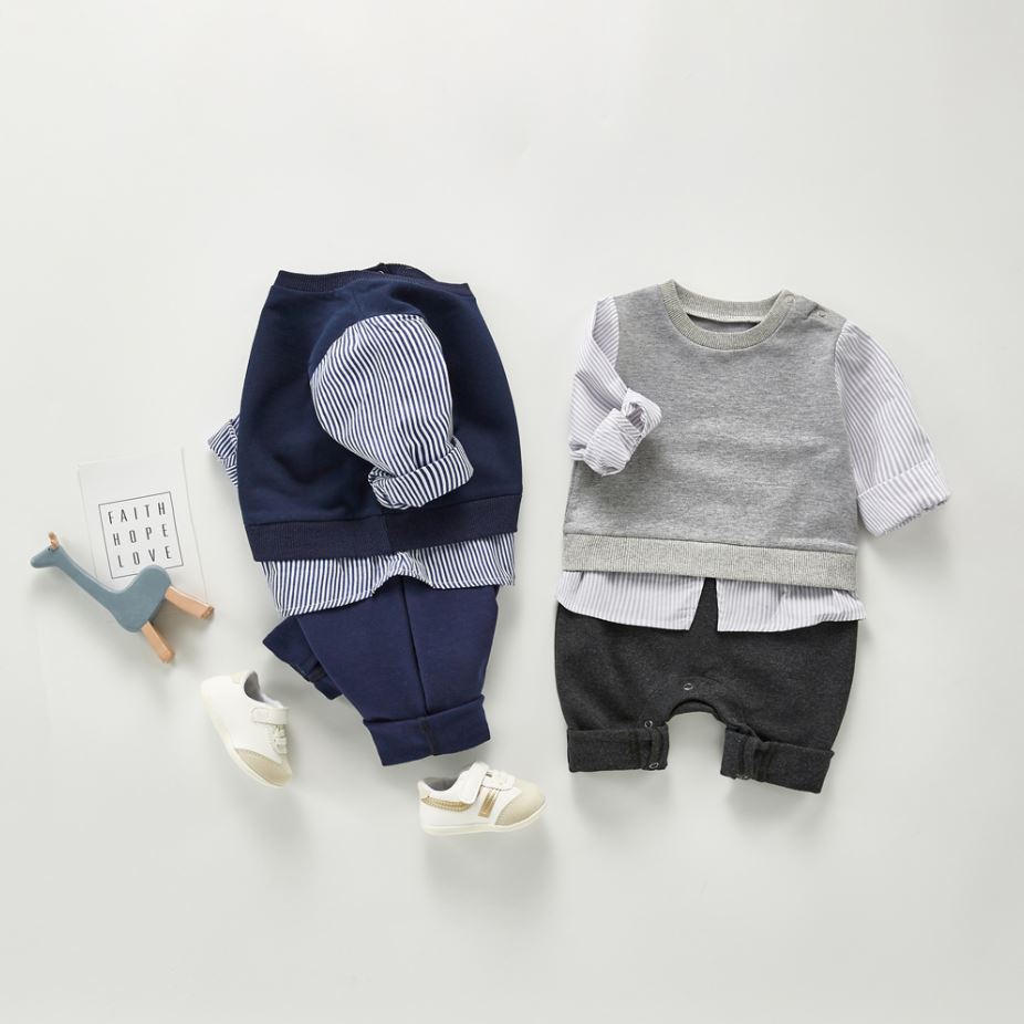 Boys Infant One-Piece Shirt & Pants Romper Yo Baby India 