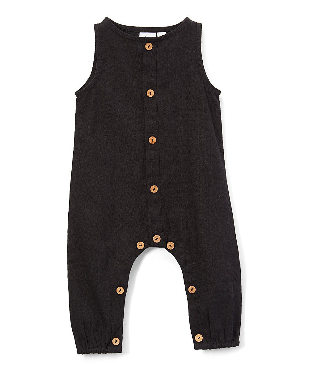 Boys Infant Sleeveless Romper - Black diaper covers Yo Baby Wholesale