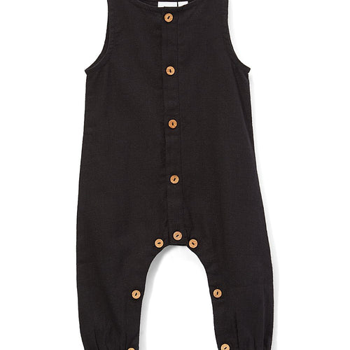 Boys Infant Sleeveless Romper - Black