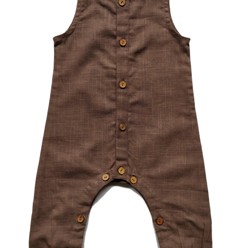 Boys Infant Sleeveless Romper - Chocolate