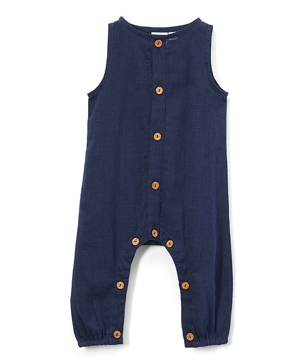 Boys Infant Sleeveless Romper - Navy diaper covers Yo Baby Wholesale 