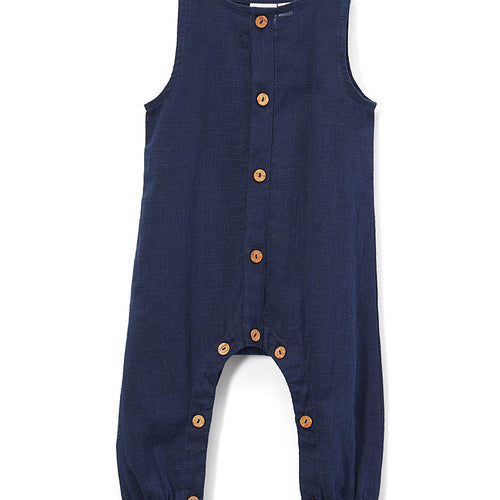 Boys Infant Sleeveless Romper - Navy