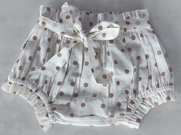 Brown Polka-Dot Print Shorts-Style Diaper Cover Diaper Cover Yo Baby India 