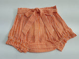 Brown, Red, Orange Stripes Print Infant Baby Shorts (3PC SET) 3 Piece Shorts Set Yo Baby Wholesale 