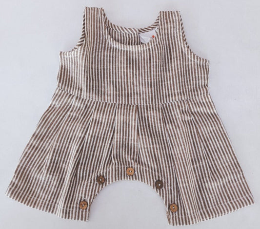 Brown Stripes Printed Baby Romper romper Yo Baby India 