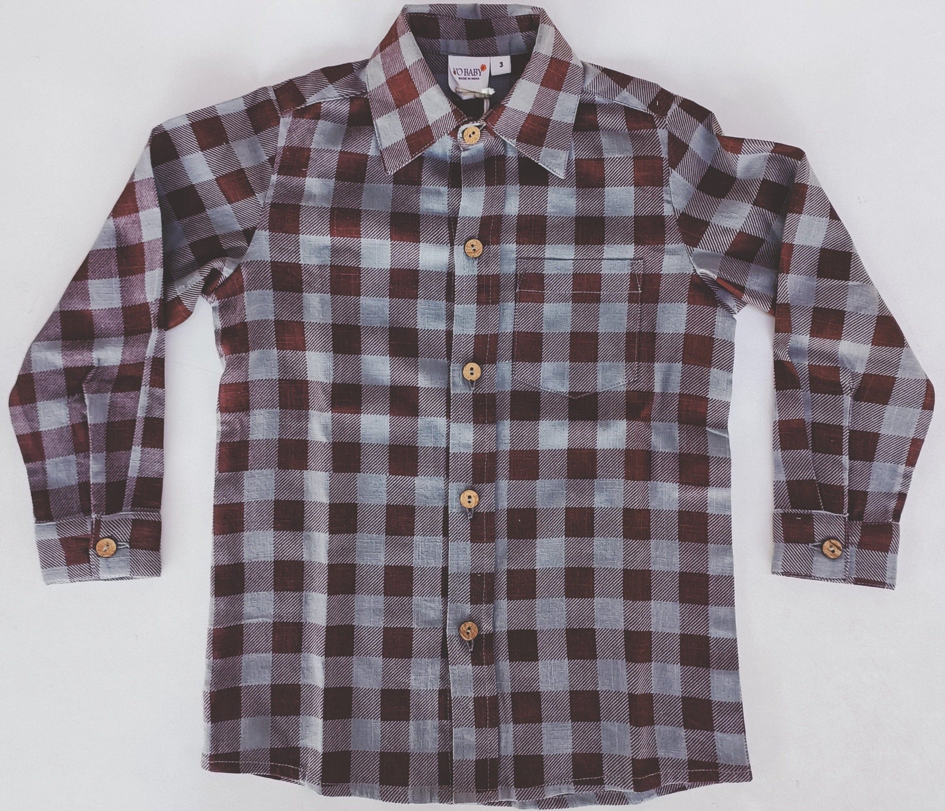 Burgundy Checkered Print Boys Shirts Shirt Yo Baby India 