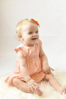 Candy Flutter-Sleeve Dress With Belt-Tie & Diaper Cover Set Sun Dress Yo Baby Wholesale 