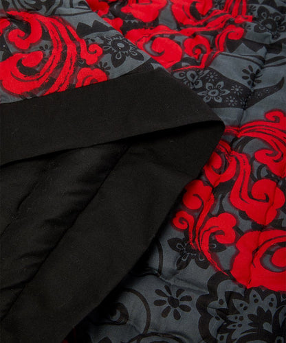 Charcoal-Trim & Scarlet Abstract Quilted Blanket Blanket Yo Baby Wholesale 