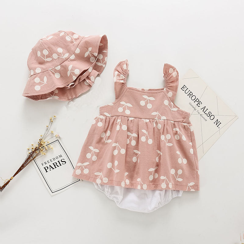 Cherry Print Hat & Romper Set Dress Yo Baby Wholesale 