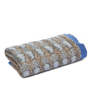 Cobalt Blue-Trim Grey Paisley Quilted Blanket Blanket Yo Baby Wholesale 