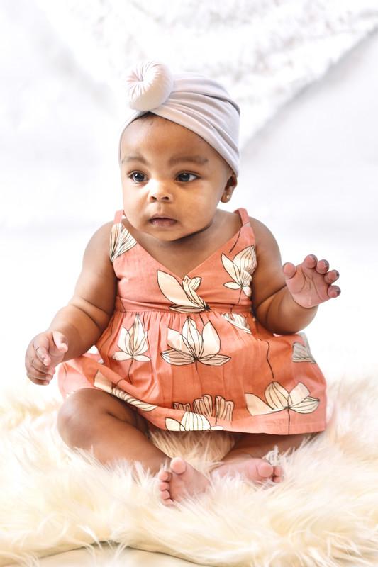 Coral Floral Strappy-Dress 2-pc. Set Yo Baby Wholesale 