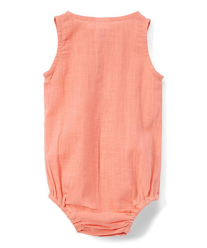 Coral Infant Sleeveless Romper - Unisex romper Yo Baby Wholesale 