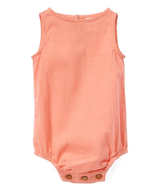 Coral Unisex Sleeveless Romper romper Yo Baby Wholesale 