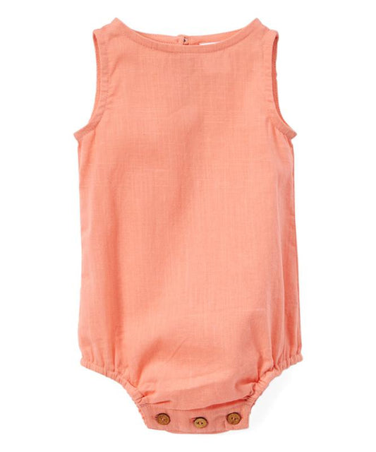 Coral Unisex Sleeveless Romper romper Yo Baby Wholesale 