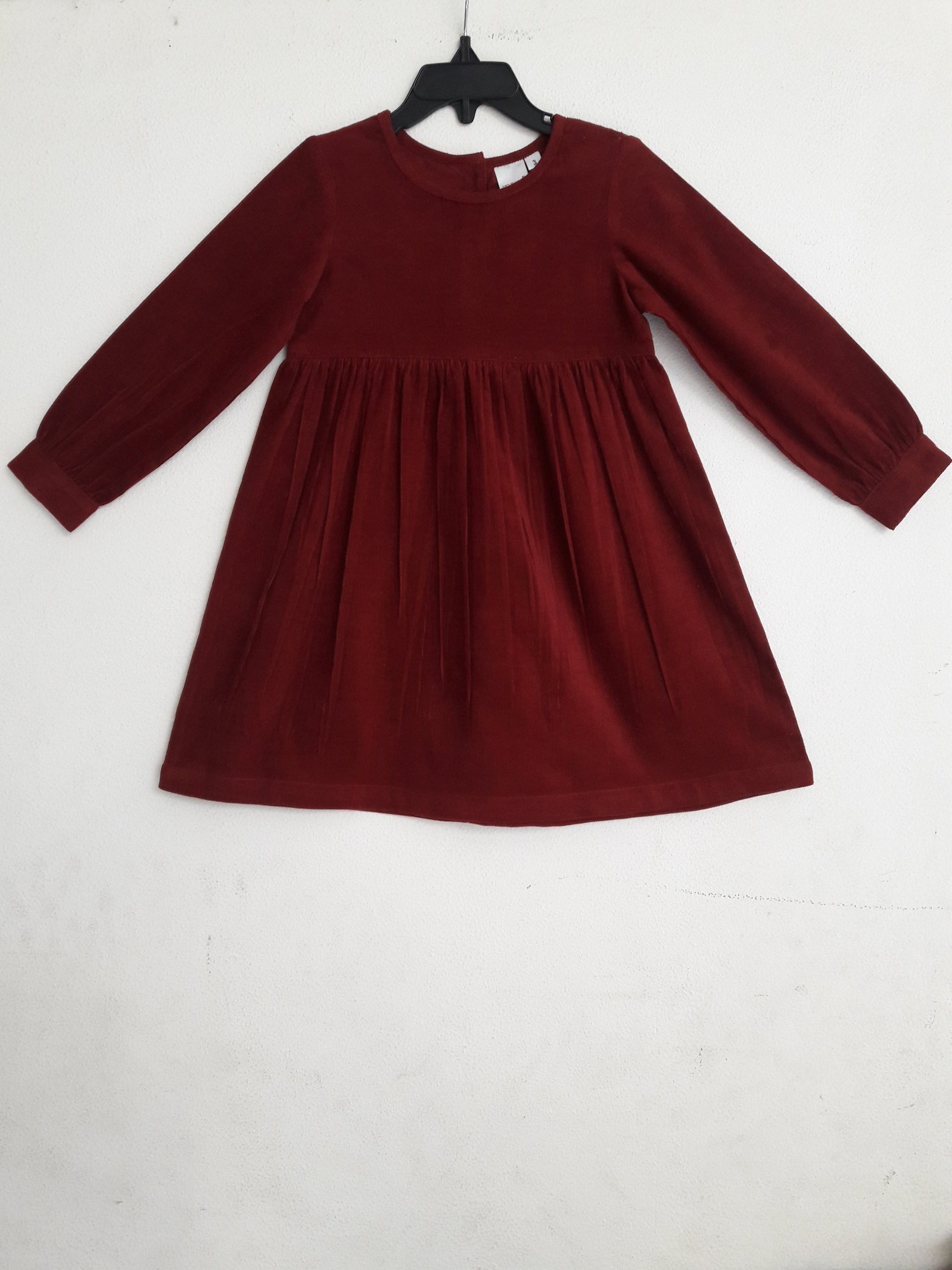 Corduroy Empire Waist Dress - Maroon Yo Baby India Corduroy Empire Waist Dress - Maroon Yo Baby India